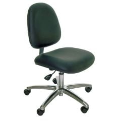 Industrial Seating Series 10 Desk Height Cleanroom Chair with Polished Aluminum Base, Vinyl