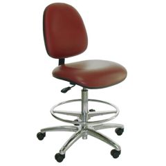 Industrial Seating Series 20M Chair with Medium Waterfall Seat & Polished Aluminum Base, Vinyl