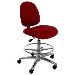 Industrial Seating Series 20W Bench Height ESD Chair with Wide Waterfall Seat & Polished Aluminum Base, Conductive Fabric