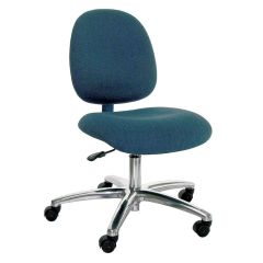 Industrial Seating Series 20M Desk Height ESD Chair with Medium Waterfall Seat & Polished Aluminum Base, Conductive Fabric