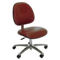 Industrial Seating Series 20M Desk Height ESD Chair with Medium Waterfall Seat & Polished Aluminum Base, Dissipative Vinyl 