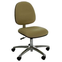 Industrial Seating Series 20S Desk Height ESD Chair with Small Waterfall Seat & Polished Aluminum Base, Conductive Fabric