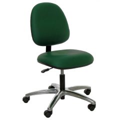 Industrial Seating Series 20S Desk Height Chair with Small Waterfall Seat & Polished Aluminum Base, Vinyl