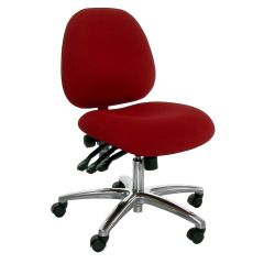 Industrial Seating Series 20W Desk Height ESD Chair with Wide Waterfall Seat & Polished Aluminum Base, Conductive Fabric