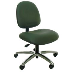 Industrial Seating Series 20W Desk Height Chair with Wide Waterfall Seat & Polished Aluminum Base, Vinyl 