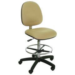 Industrial Seating Series 20S Bench Height ESD Chair with Small Waterfall Seat & Polished Aluminum Base, Dissipative Vinyl