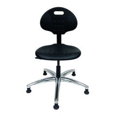 Industrial Seating AU102 Desk Height Cleanroom Chair with Polished Aluminum Base, Polyurethane