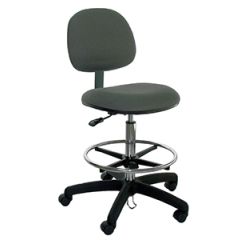 Industrial Seating Series 45 Bench Height ESD Chair with Black Nylon Base, Conductive Fabric