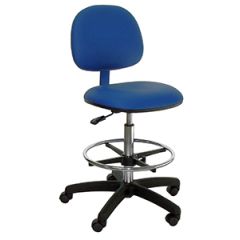 Industrial Seating Series 45 Bench Height Cleanroom Chair with Black Nylon Base, Vinyl 
