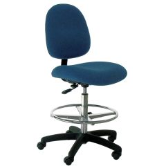 PL12-F Desk Height Chair with Low Back & Black Nylon Base, Fabric 