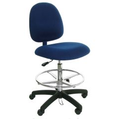 Industrial Seating Series 10 Bench Height ESD Chair with Black Nylon Base, Conductive Fabric 