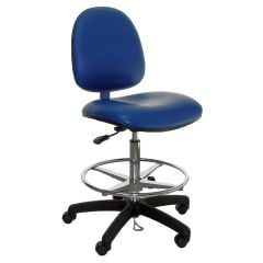 Industrial Seating Series 10 Bench Height Cleanroom ESD Chair with Black Nylon Base, Dissipative Vinyl