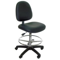 Industrial Seating Series 10 Bench Height Cleanroom Chair with Black Nylon Base, Vinyl