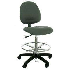 Industrial Seating Series 20S Bench Height ESD Chair with Small Waterfall Seat & Black Nylon Base, Conductive Fabric