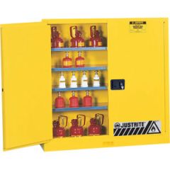 Justrite 893400 Sure-Grip® EX Wall-Mounted Flammables Safety Cabinet with 2 Doors, 12" x 43" x 44"