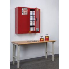 Justrite 8934016 Sure-Grip® EX Wall-Mounted Class III Aerosol Can Safety Cabinet with 2 Doors, 12" x 43" x 44"