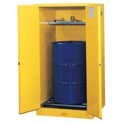 Justrite 896260 Sure-Grip® EX Vertical Drum Safety Cabinet with Rollers with 2 Doors, 34" x 34" x 65"