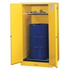 Justrite 896270 Sure-Grip® EX Vertical Drum Safety Cabinet with Rollers with 2 Self-Closing Doors, 34" x 34" x 65"