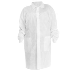 Kimtech™ A8 Certified Disposable Knee-Length Lab Coats with 2 Pockets, White