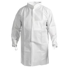 Kimtech™ A7 Disposable Anti-Static Knee-Length Cleanroom Lab Coats with Thumb Loops, White