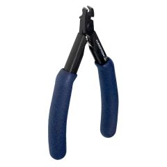 ESD-Safe Small Angled 20° Oblique Short Head Flush Alloy Steel Cutter with Long HandSaver Cushioned Grip Ergonomic Handles, 4.33" OAL
