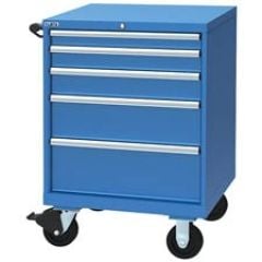 Lista XSST0750-0505M ST Width Mobile Cabinet with 5 Drawers & 44 Compartments, 22.5" x 28.25" x 41.5"
