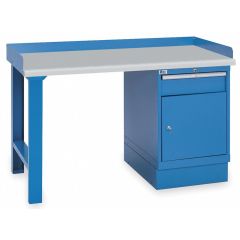 Lista XSWB31-60PT 30" x 60" Industrial Workstation with Laminate Work Surface & Single Cabinet Base Bright Blue