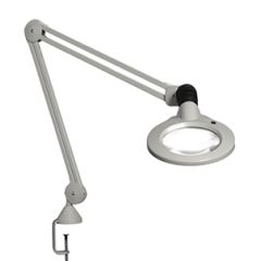 Luxo 18215LG KFM LED Magnifier with 5 Diopter Lens & Edge Clamp, Light Grey