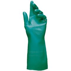 MAPA AF18 StanSolv Flock Lined 18 Mil Nitrile Chemical Resistant Gloves, Green