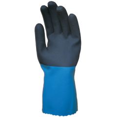 MAPA NL34 StanZoil Knit Lined Neoprene Chemical Resistant Gloves, Black/Blue, 12"