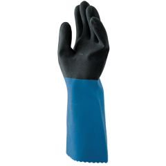 MAPA NL52 StanZoil Knit Lined Neoprene Chemical Resistant Gloves, Black/Blue, 14"