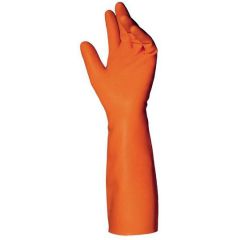 MAPA O240 Trionic 20 Mil Tri-Polymer Chemical Resistant Cleanroom Gloves, Orange, 14"