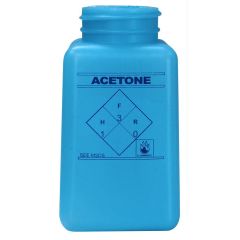Menda 35265 durAstatic® Dissipative HDPE Square Bottle, Blue with "Acetone" Print, 6 oz.