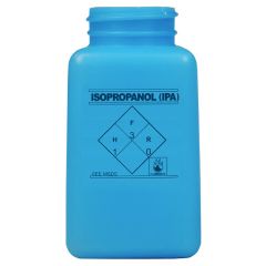 Menda 35266 durAstatic® Dissipative HDPE Square Bottle with "Isopropanol" Print, Blue, 6 oz.