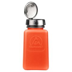 Menda 35270 durAstatic® Dissipative HDPE One-Touch Square Bottle, Orange, 6 oz.