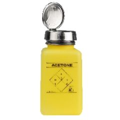 Menda 35277 Yellow HDPE One-Touch DurAstatic™ SQ "Acetone" Printed Bottle, 6oz.