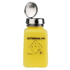 Menda 35278 Yellow HDPE One-Touch DurAstatic™ SQ "Isopropyl (IPA)" Printed Bottle, 6oz.