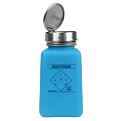 Menda 35298 durAstatic® Dissipative HDPE Square Bottle, Blue with "Acetone" Print, 6 oz.