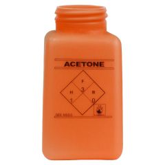 Menda 35492 durAstatic® Dissipative HDPE Square Bottle, Orange with "Acetone" Print, 6 oz.