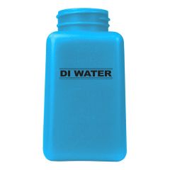 Menda 35513 durAstatic® Dissipative HDPE Square Bottle, Blue with "DI Water" Print, 6 oz.