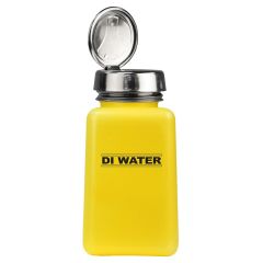 Menda 35514 durAstatic® Dissipative HDPE One-Touch Square Bottle, Yellow with "DI Water" Print, 6 oz.