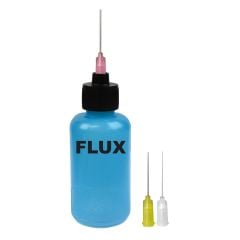 Desco 35610 LDPE durAstatic® Dissipative "Flux" Printed Dispensing Bottle with Black Luer Lock Cap, Blue, 2 oz.