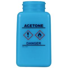 Menda 35731 HDPE DurAstatic™ Dissipative "Acetone" HCS Printed Bottle, Blue, 6 oz.