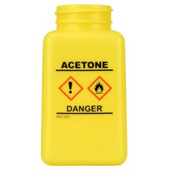 Menda 35733 HDPE DurAstatic™ Dissipative "Acetone" HCS Printed Bottle, Yellow, 6 oz.
