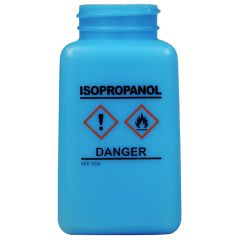 Menda 35736 HDPE DurAstatic™ Dissipative "Isopropanol" HCS Printed Bottle, Blue, 6 oz.