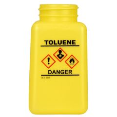 Menda 35763 HDPE DurAstatic™ Dissipative "Toluene" HCS Printed Bottle, Yellow, 6 oz.