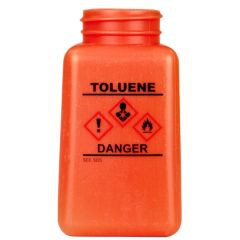 Menda 35764 HDPE DurAstatic™ Dissipative "Toluene" HCS Printed Bottle, Orange, 6 oz.