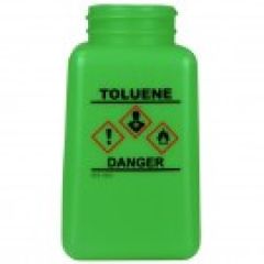 Menda 35762 HDPE DurAstatic™ Dissipative "Toluene" HCS Printed Bottle, Green, 6 oz.