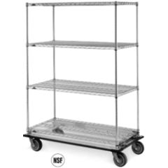Metro N536LC Chrome 4-Shelf Wire Dolly Truck, Includes Casters, 24x36x63" 