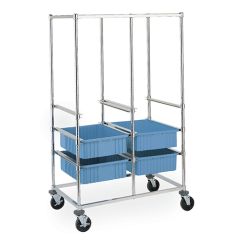 Metro PT2C-5MP Double-Bay Kitting Cart with Polyurethane Casters, 26"x41"x68"